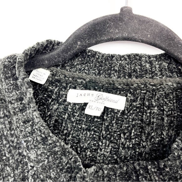 Jach's Girlfriend Long Sleeve Soft Grey/Black Knit Sweater - Picture 2 of 7